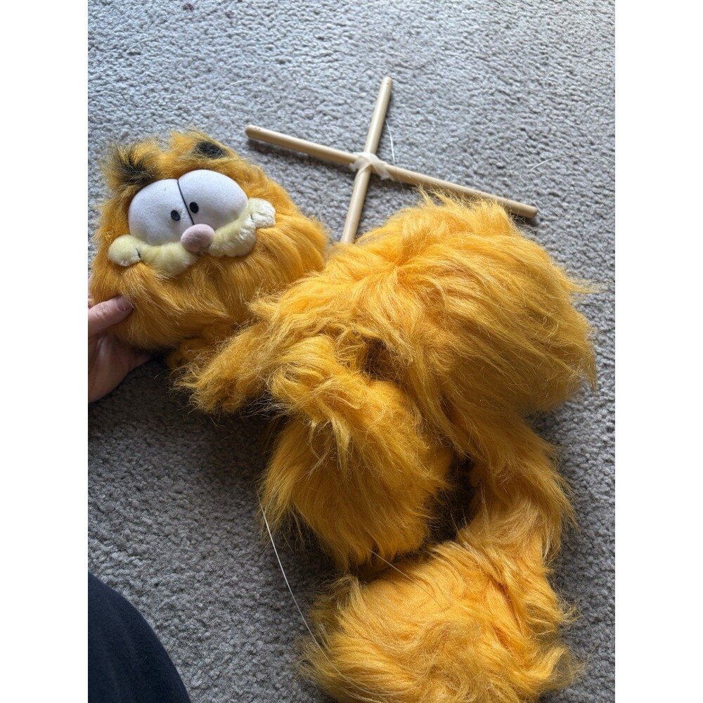 Vintage Garfield Plush String Puppet Marionette Fuzzy 1987 Plush Creations Inc